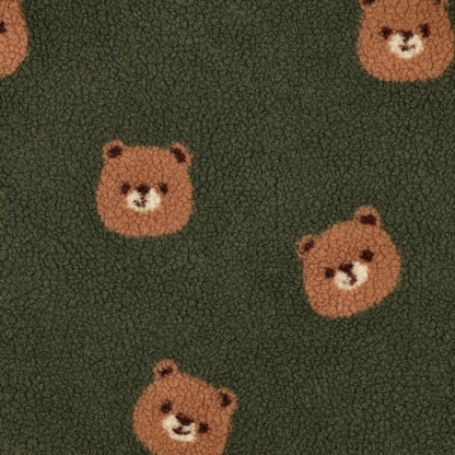 Teddy-fleecekarhut tummanvihreällä pohjalla