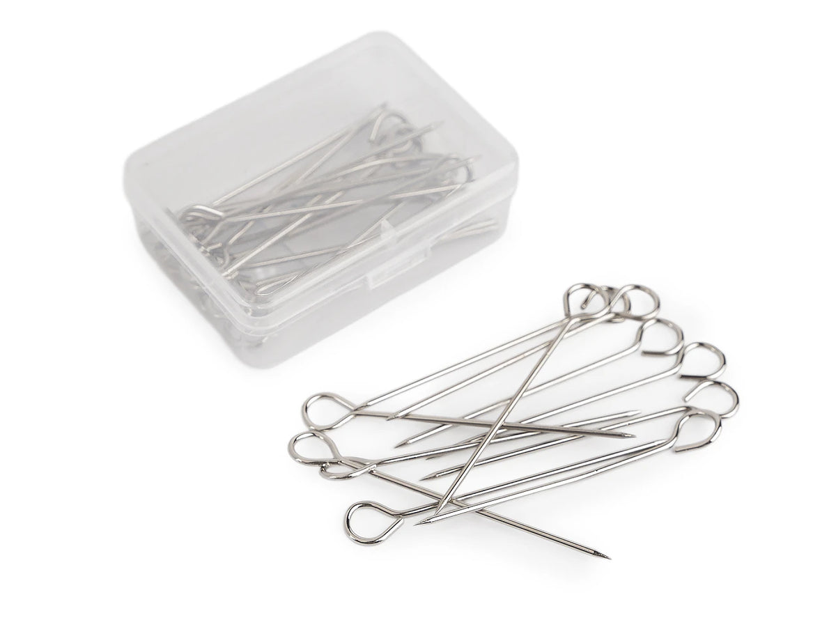 Pitkät nuppineulat 65 mm – ruostumaton teräs, 30 kpl