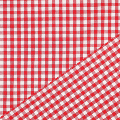 Premium 100 % Baumwollstoff, rot kariert, 110 g/m²