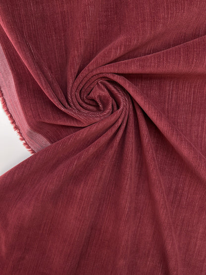 Dark red cotton velour fabric with elastane – Italy