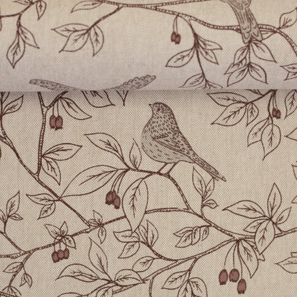 Kanvas audums-putni ar lapām 205 g/m²