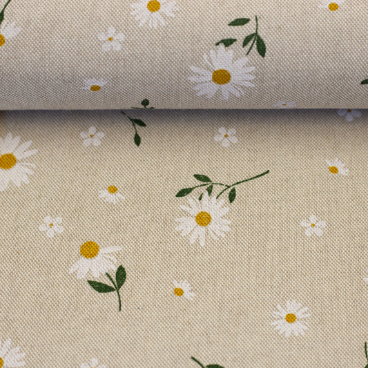 Kanvas audums-margrietiņas 200 g/m²