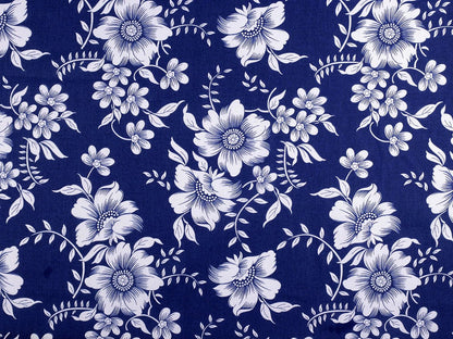 alt
Image of 100% cotton fabric - white flowers on blue, 125 g/m² – available at Šarlotes audumi