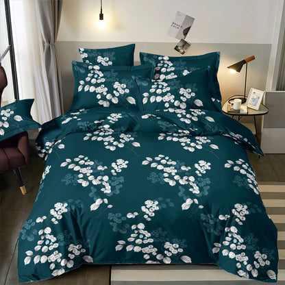 Print on 100% cotton fabric - white elegant flowers and leaves 220 cm 146 g/m² – available at Šarlotes audumi