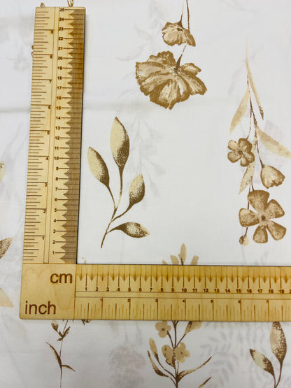 Attēls ar 100% Kokvilnas audums - brūns herbārijs 125 g/m² – pieejams Šarlotes audumi