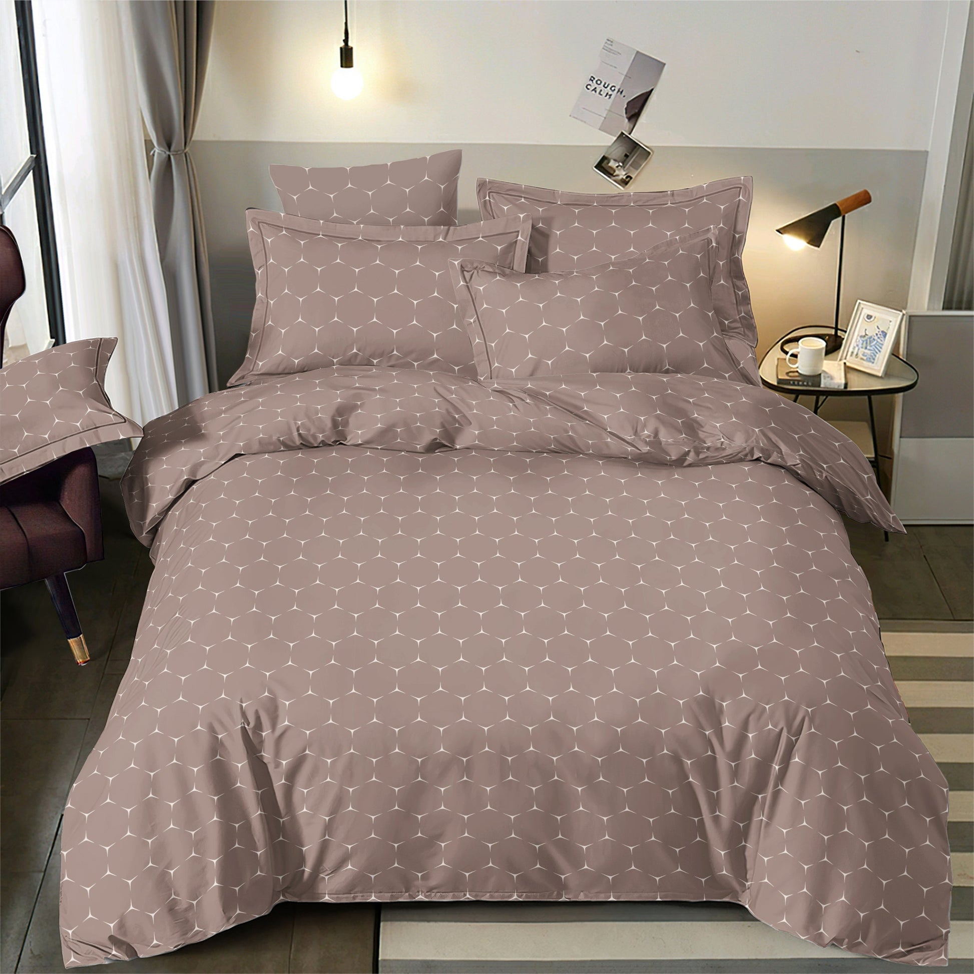 Attēls ar 100% Kokvilnas audums - ģeometriskās šūnas 220cm 146 g/m² – pieejams Šarlotes audumi