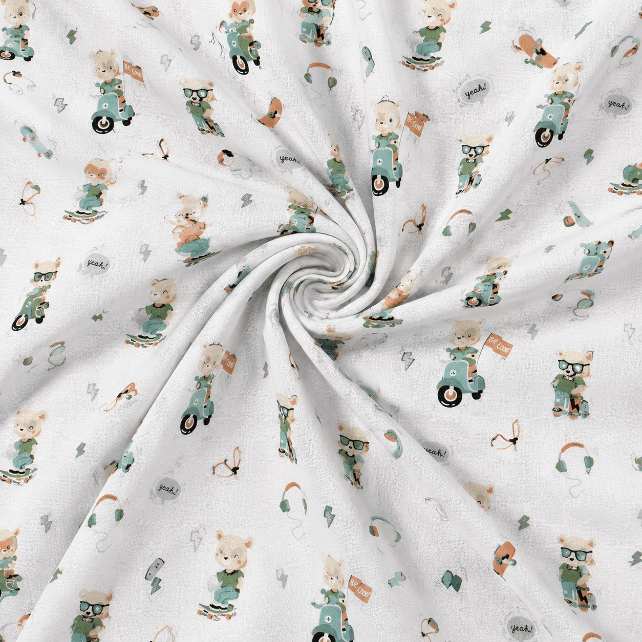 Image with 100% cotton fabric - bears, available online at Charlotte's Fabrics