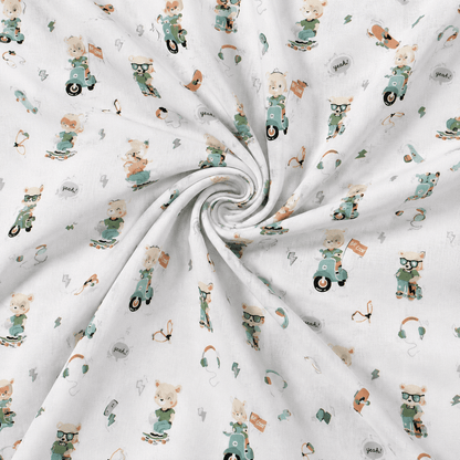 Image with 100% cotton fabric - bears, available online at Charlotte's Fabrics