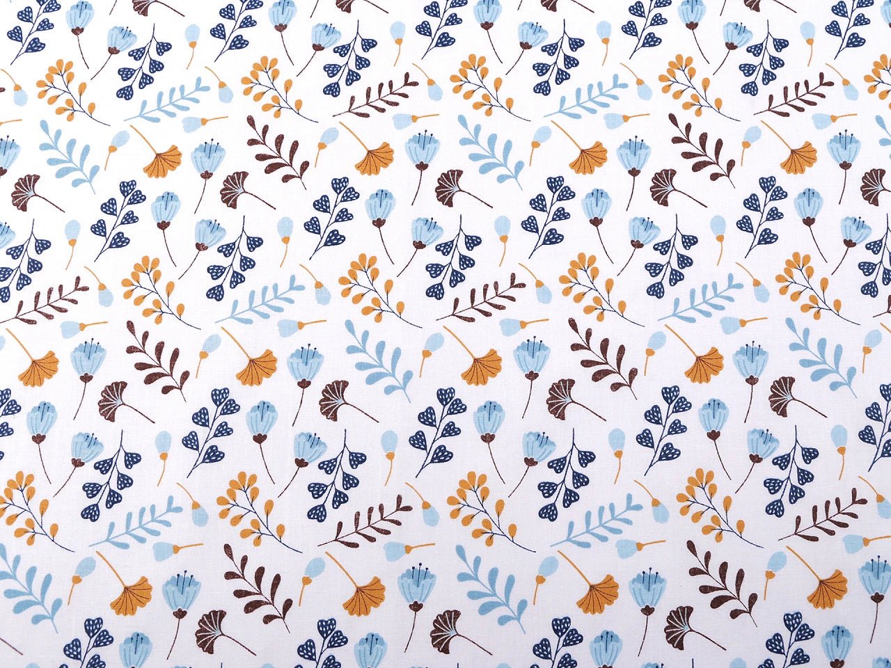 Tissu 100 % coton - petites fleurs bleues 125 g/m²