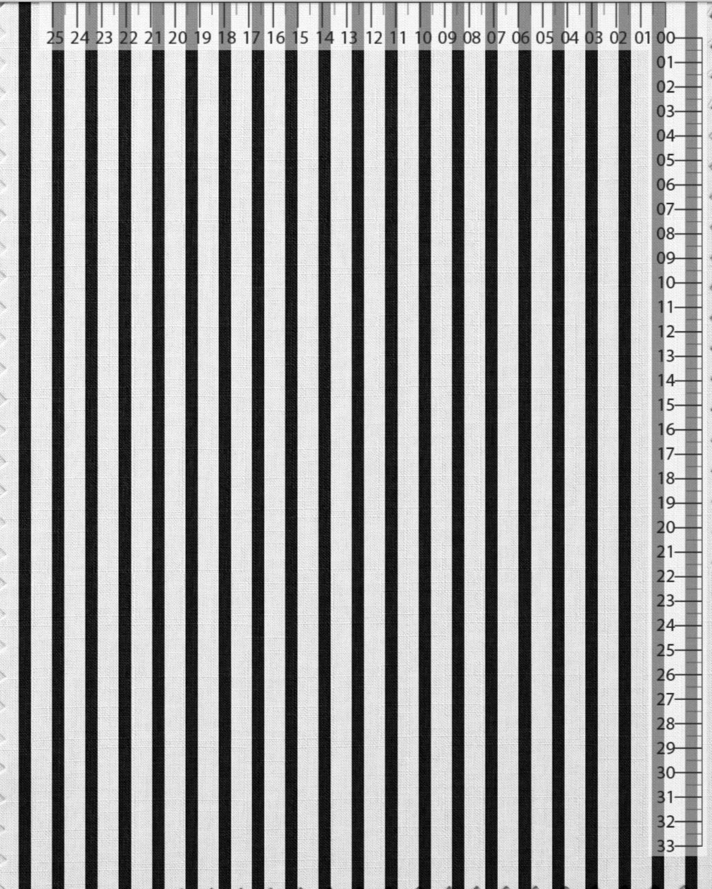 100 % tissu en coton à lignes noires et blanches 125 g/m²