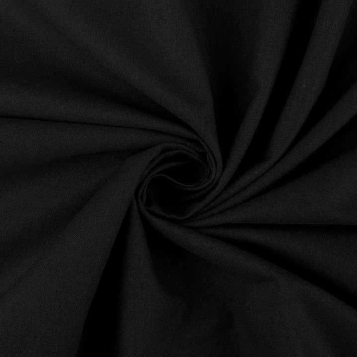 Tissu 100 % coton - noir 125 g/m²