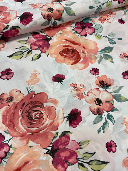 Image avec tissu 100 % coton - roses 125 g/m² – disponible chez Charlotte Tissus