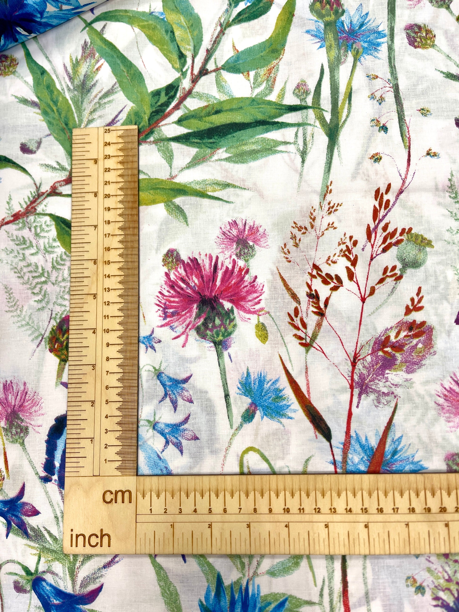 Image of 100% cotton fabric - cornflowers 125 g/m² – available at Šarlotes audumi