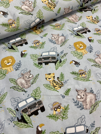 100% Kokvilnas audums - Safari ekspedīcija 125 g/m²