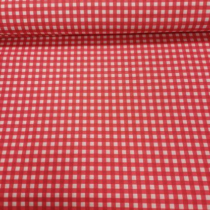 100% Cotton fabric - red checkered 130 g/m²