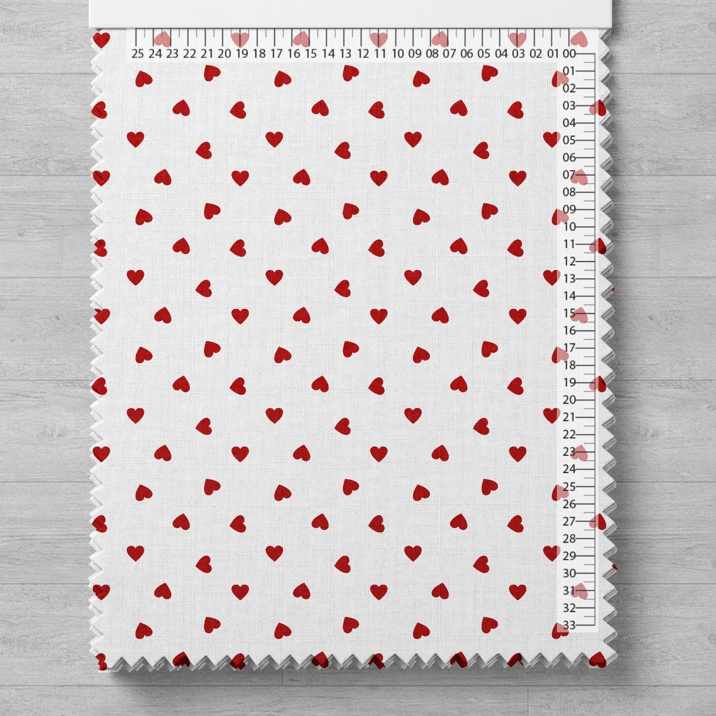 Tissu 100 % coton - cœurs sur fond blanc 125 g/m