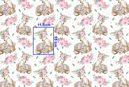 Tissu 100 % coton - faons fleuris 125 g/m²