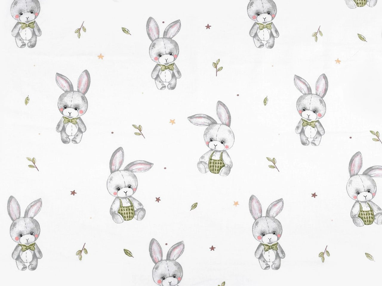 100 % tissu en coton - lapins aux longues oreilles 125 g/m²
