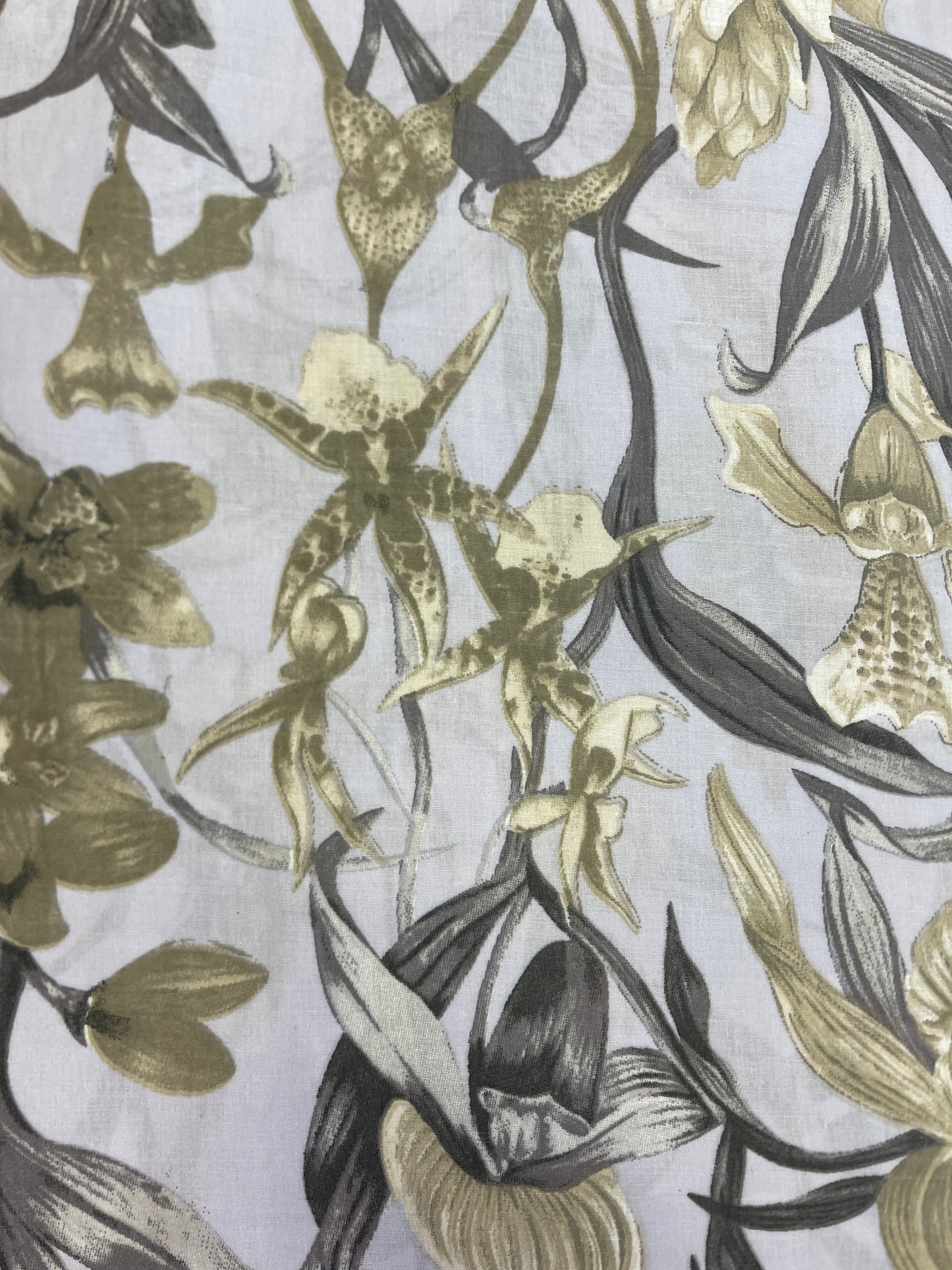 100 % coton - motif floral gris 125 g/m²