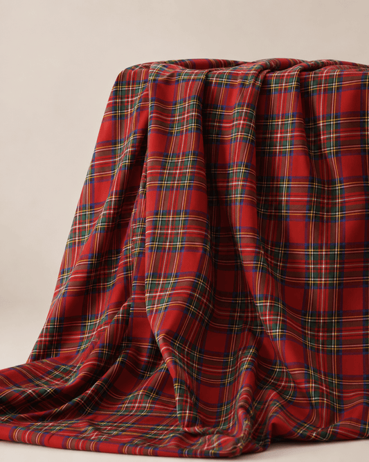 Image of 100% cotton fabric - Christmas red plaid - available online at Charlotte's Fabrics