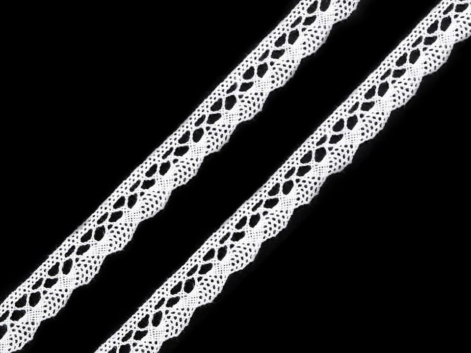 Image de dentelle 100 % coton, 1 cm - blanche – disponible chez Šarlotes audumi