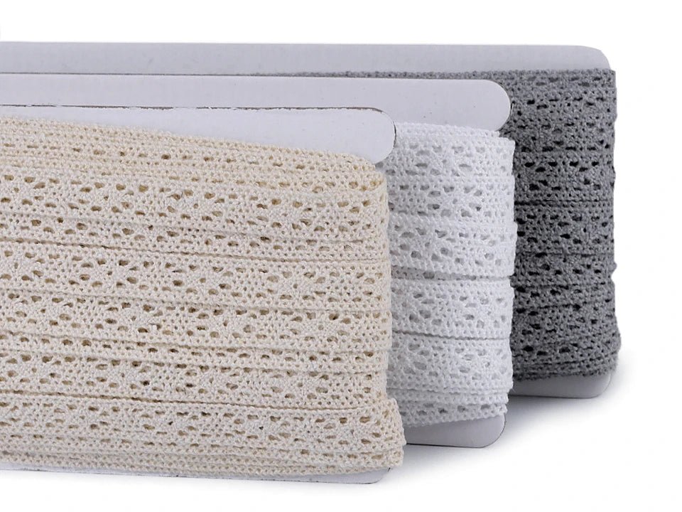 100% Cotton lace|1,1 cm| assorted shades