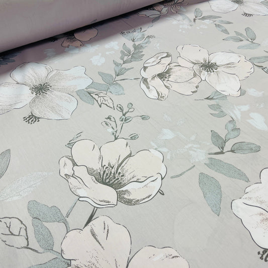 100% Cotton satin - flowers 220 cm 125 g/m²