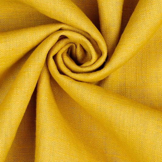 100% linen fabric - yellow 230 g/m²