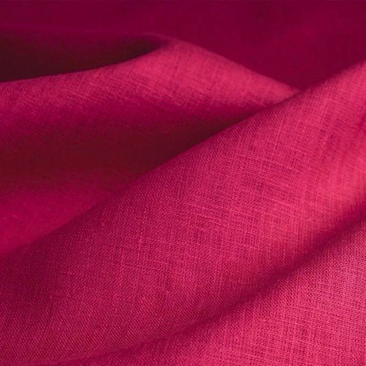 100% linen fabric - vivid berry shade 240 g/m²