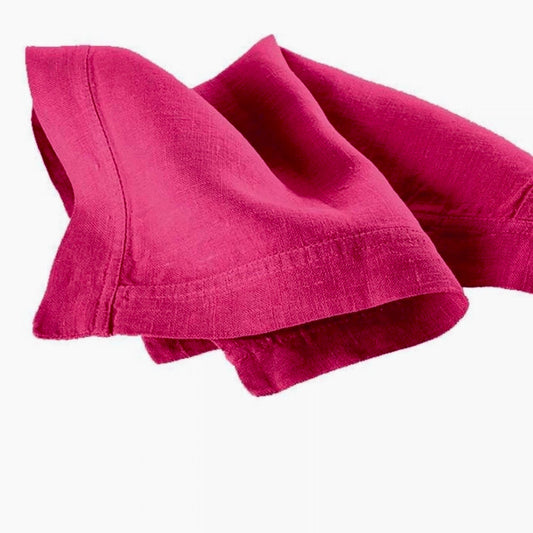 100% linen fabric - vibrant berry shade 240 g/m²