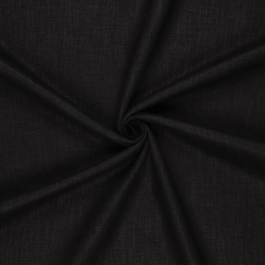 100% linen fabric–black | 230 g/m² | Enzyme washed