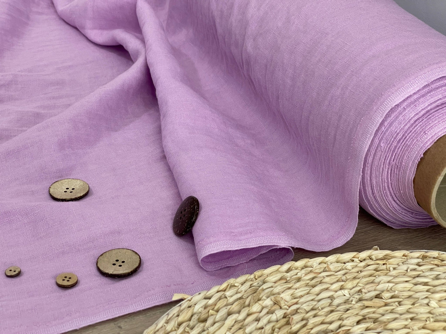 100% lin adouci lavande claire 205 g/m²