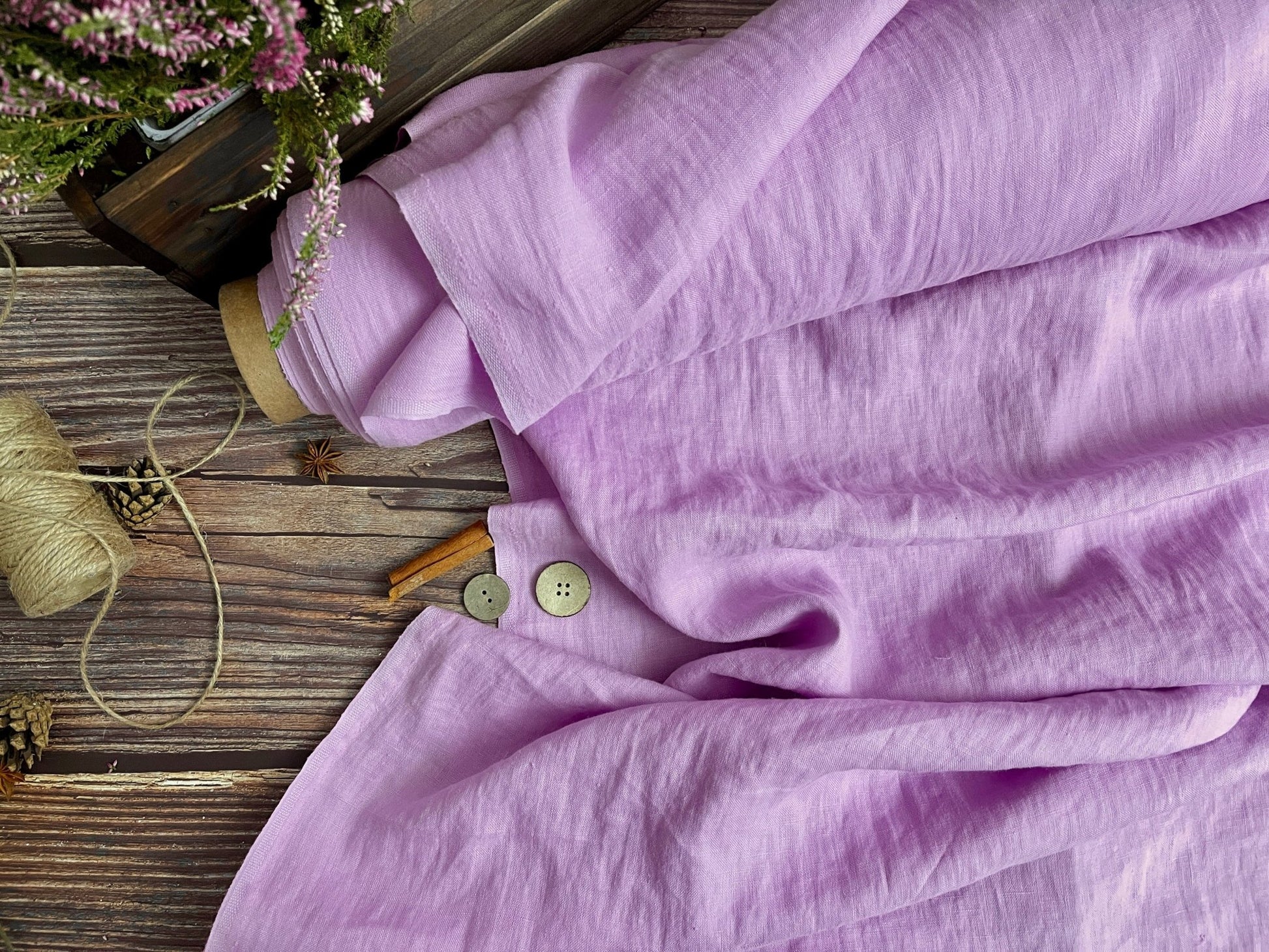 100% lin adouci lavande clair 205 g/m²