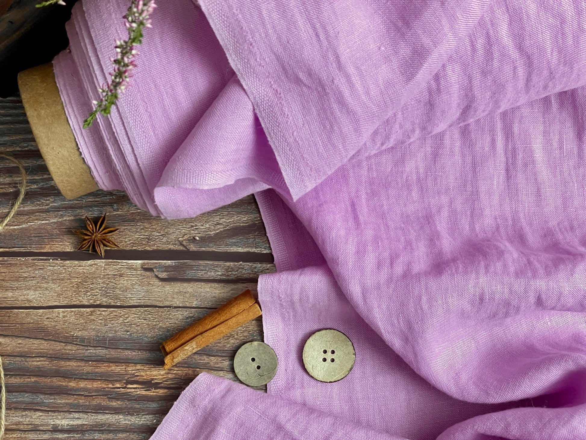 100 % lin lavé lavande claire 205 g/m²