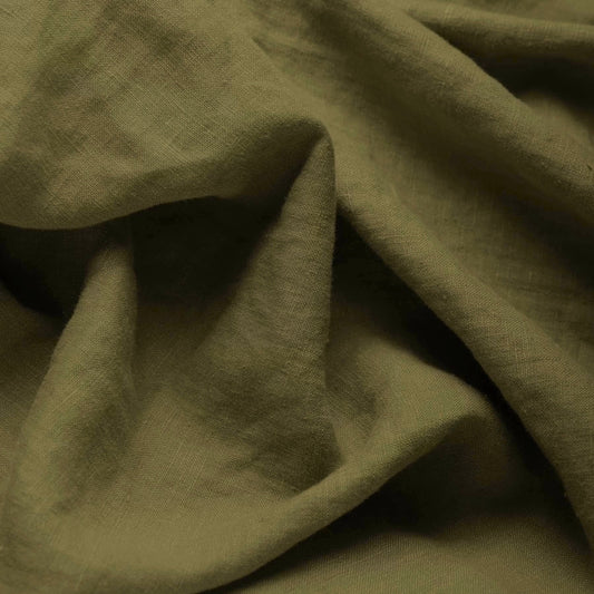 100% Softened linen - khaki 165 g/m²