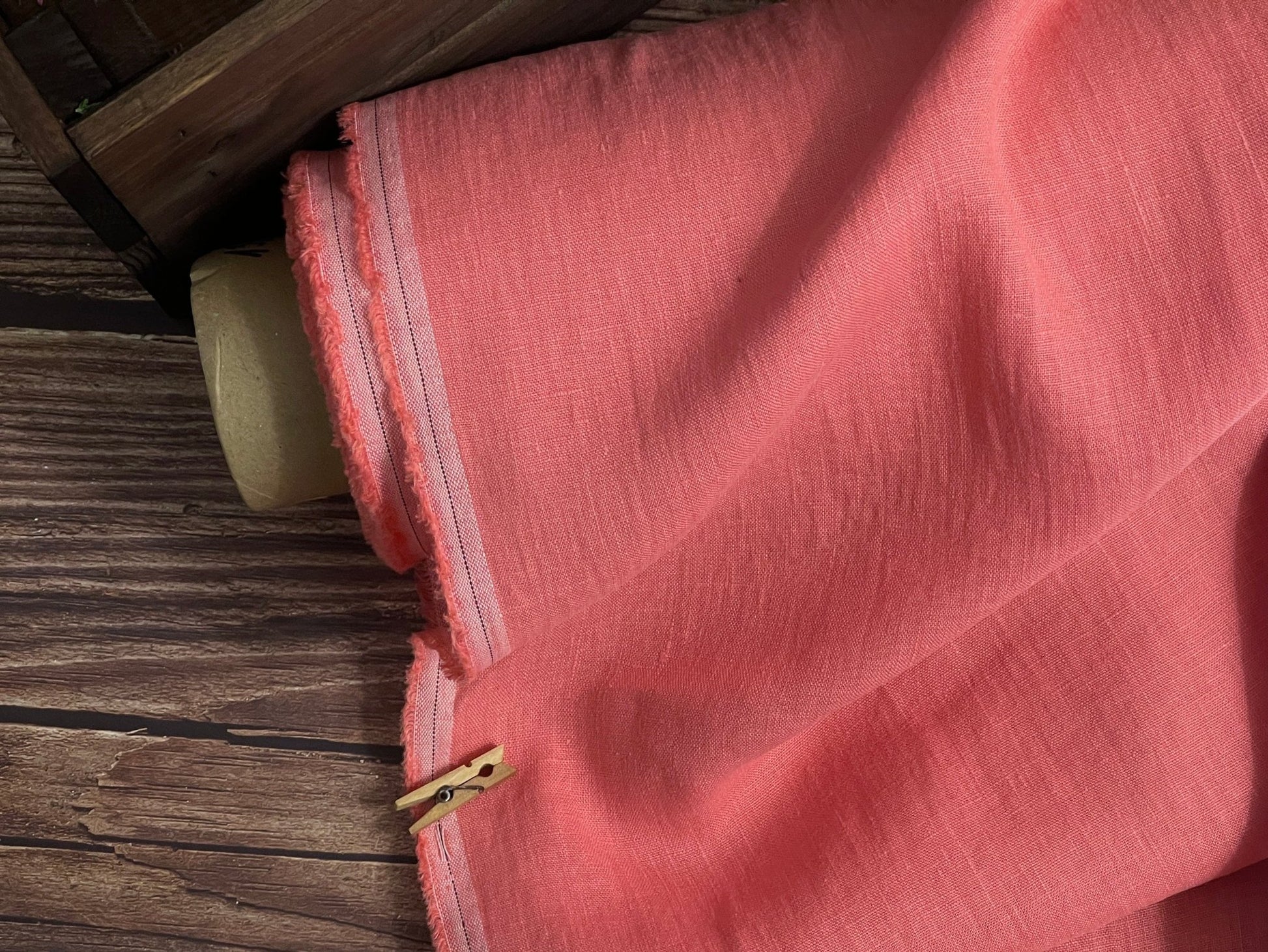 100 % lin adouci couleur corail 205 g/m²