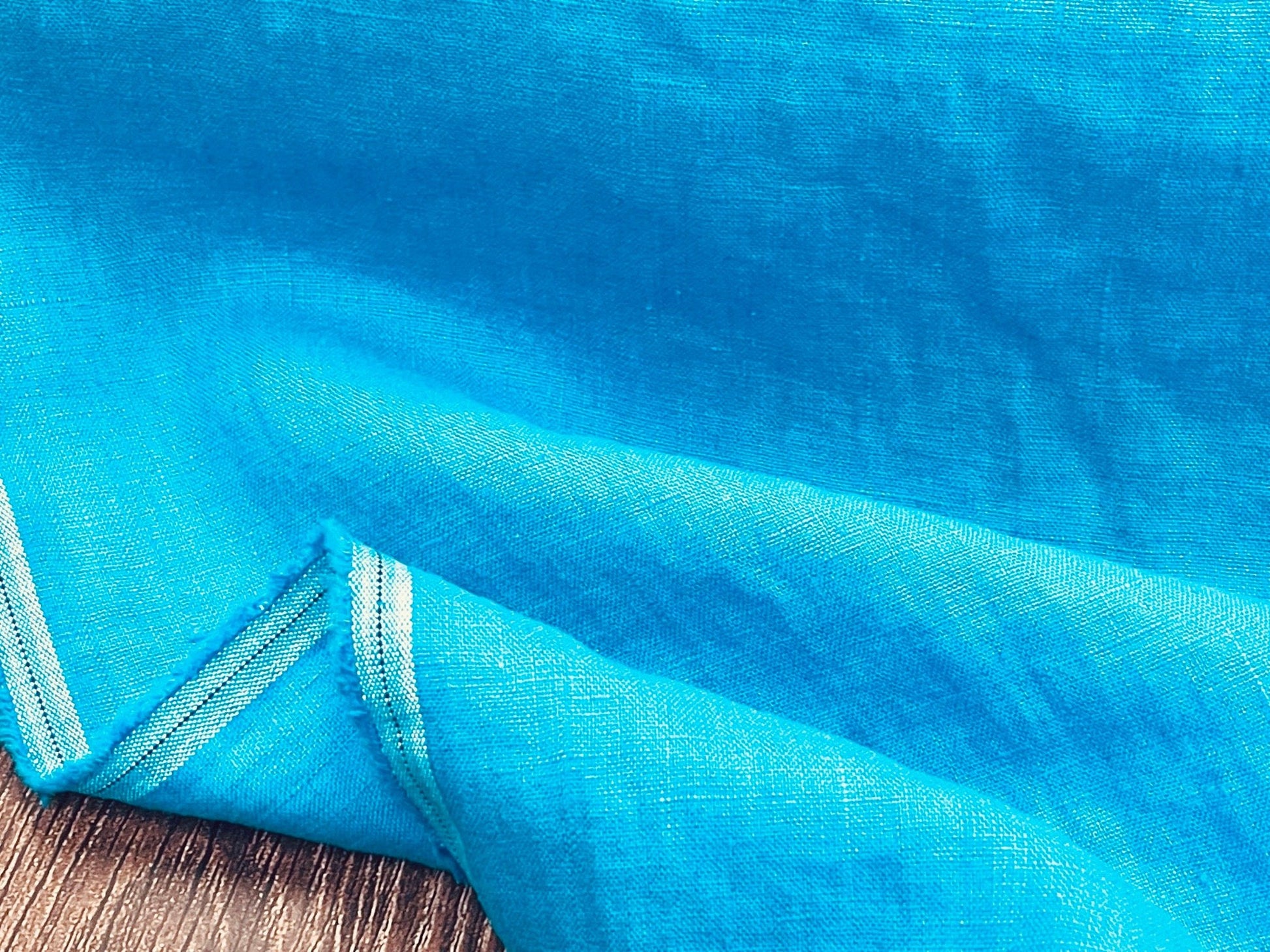 100 % lin lavé bleu lagon 205 g/m²