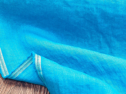 100 % lin lavé bleu lagon 205 g/m²