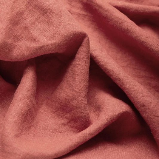 100% Softened linen - red clay 165 g/m²