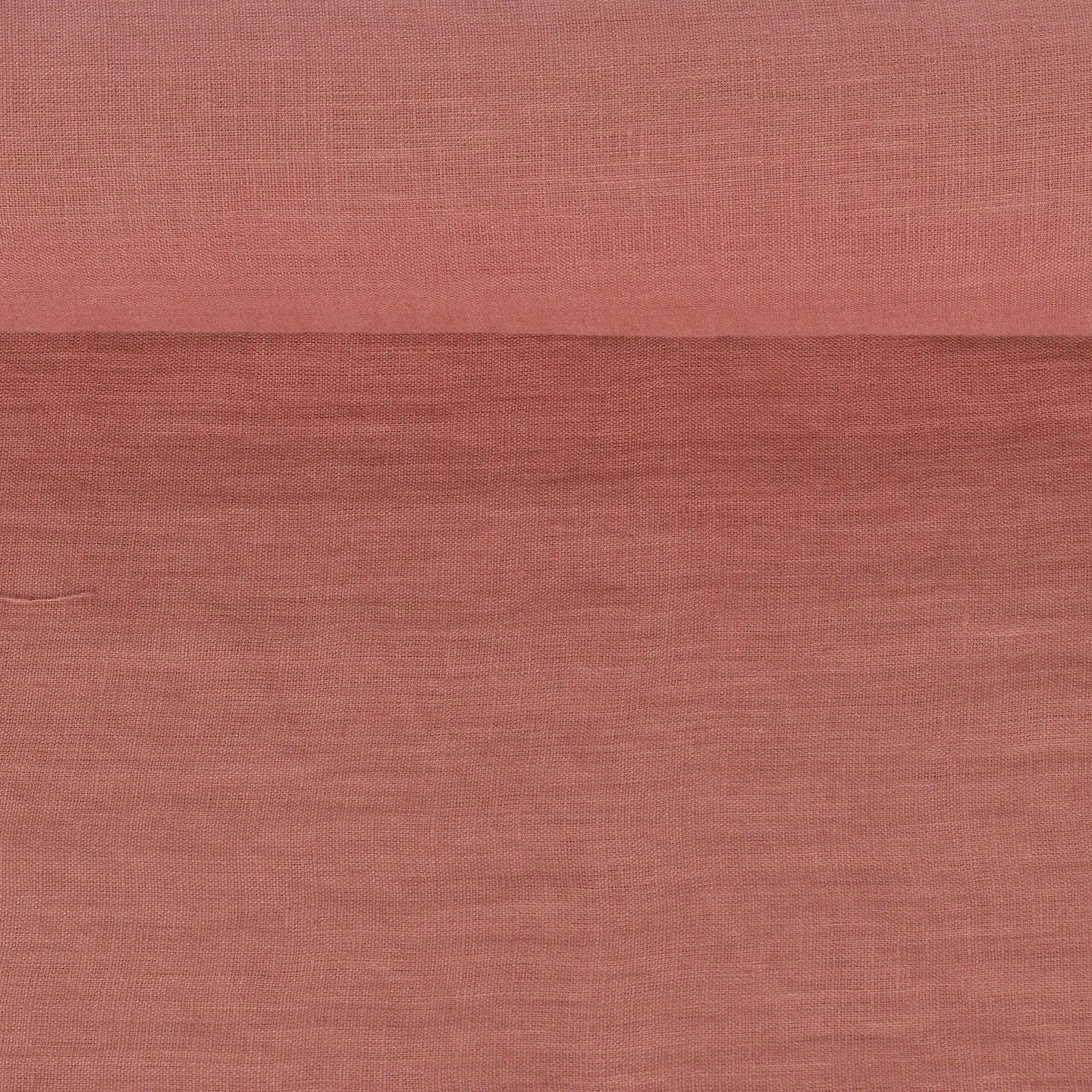 100 % lin adouci - ton rose chaud 205 g/m²