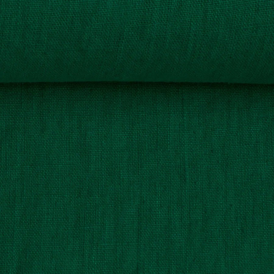 100 % lin adouci - ton vert émeraude 205 g/m²