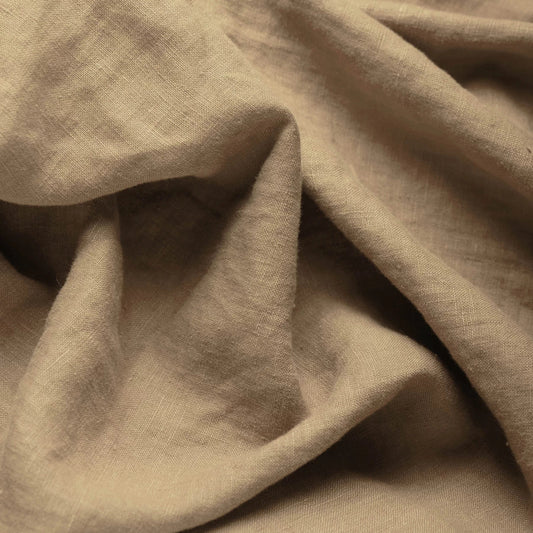 100% Softened linen - dark beige 165 g/m²
