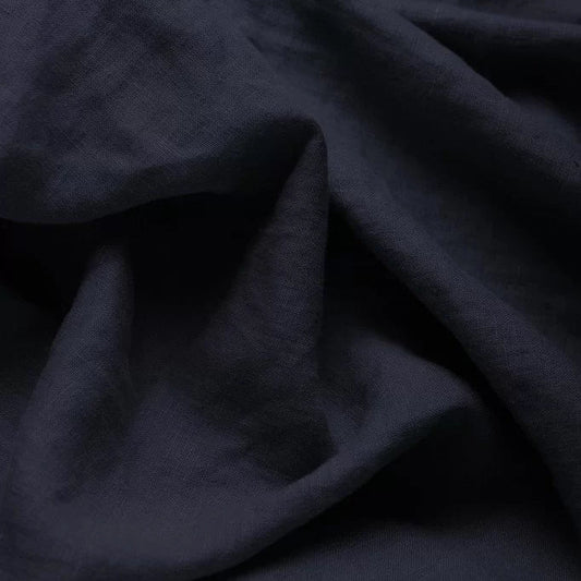 100% Softened linen-dark blue 165 g/m²