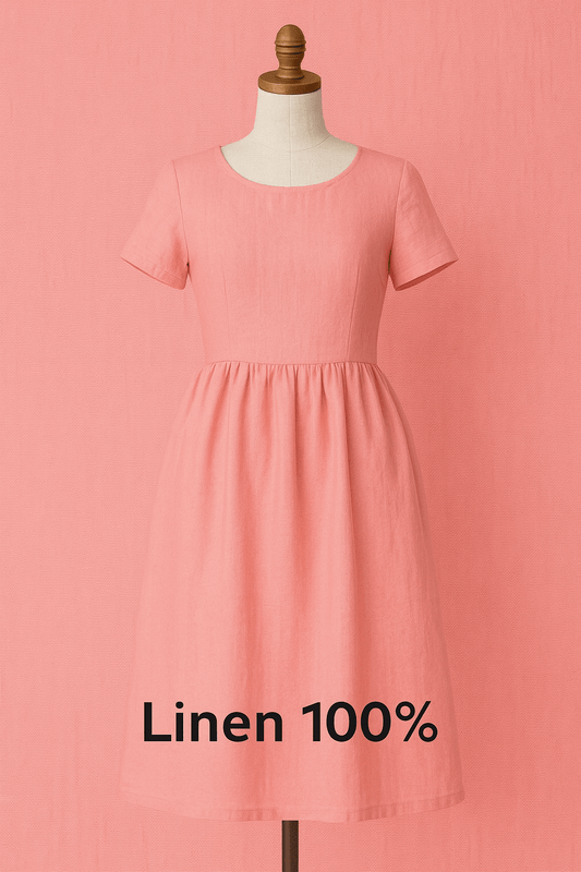 100% Softened linen - strawberry sorbet 165 g/m²