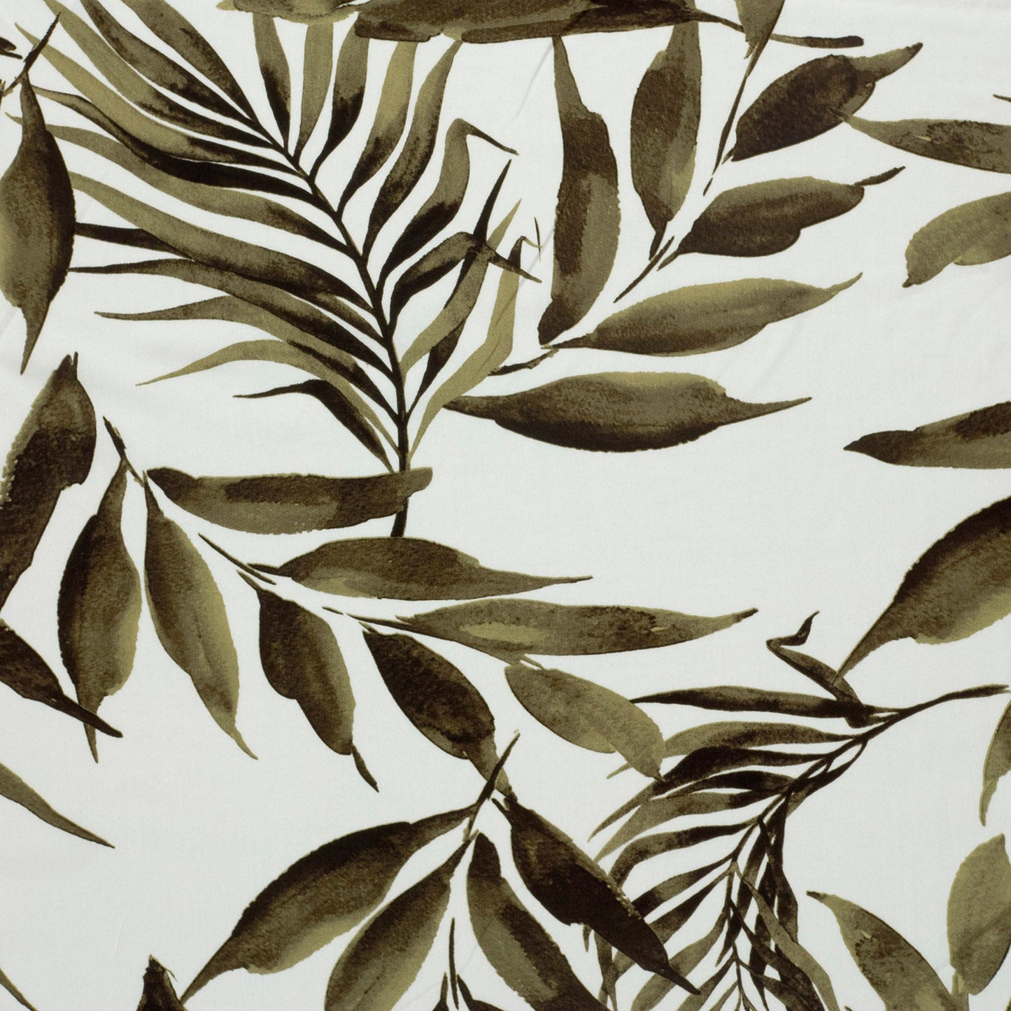 Image avec tissu 100 % viscose - feuilles vertes sur fond blanc 125 g/m² – disponible chez Šarlotes audumi
