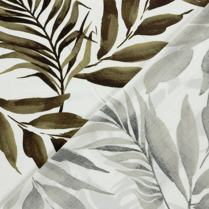 Image en tissu 100 % viscose - feuilles vertes sur fond blanc 125 g/m² – disponible chez Charlotte audumi