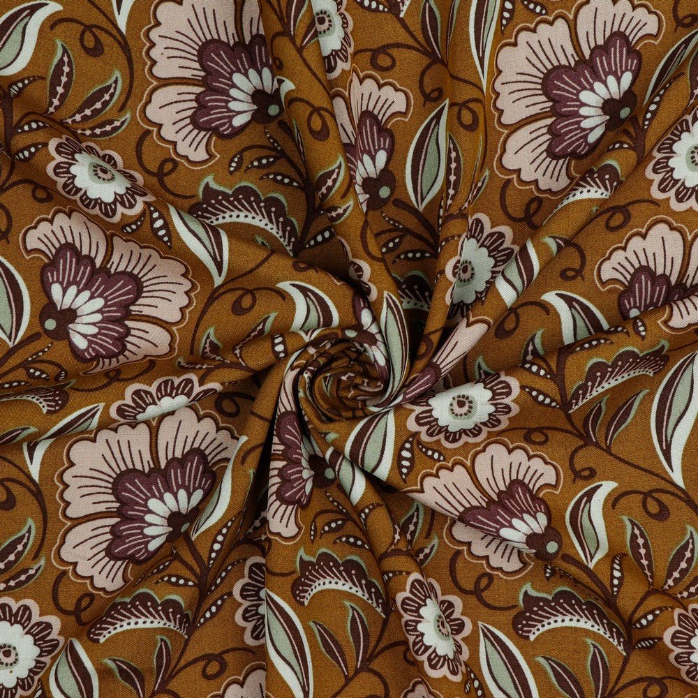 Attēls ar 100% Viskozes satīns-austrumu raksts 105 g/m² – pieejams Šarlotes audumi