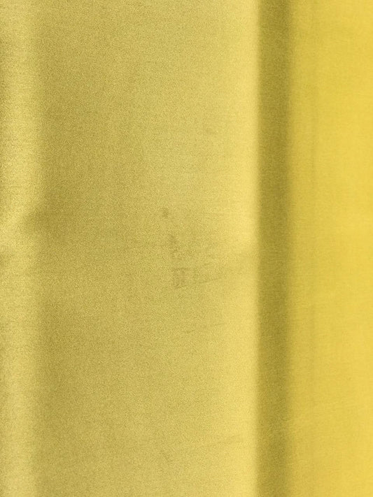 Image of 100% silk satin fabric in yellow – Italy, with a minor defect – available online at Šarlotes audumi