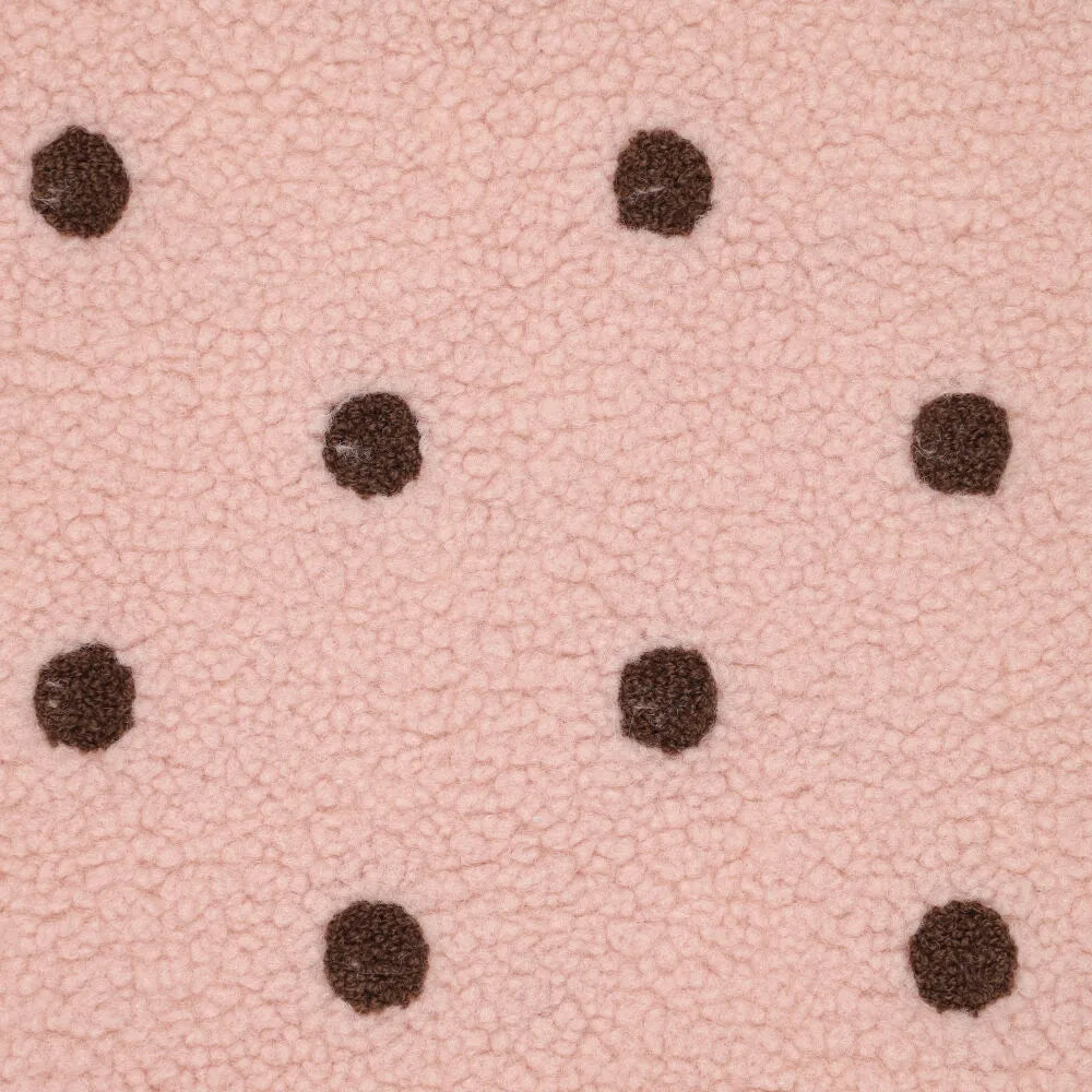 Teddy-fleece, ruskeat pilkut pinkillä