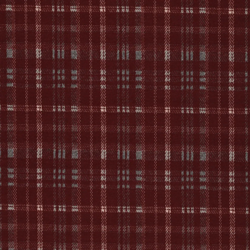 Ruudullinen jacquard-neulos – viininpunainen